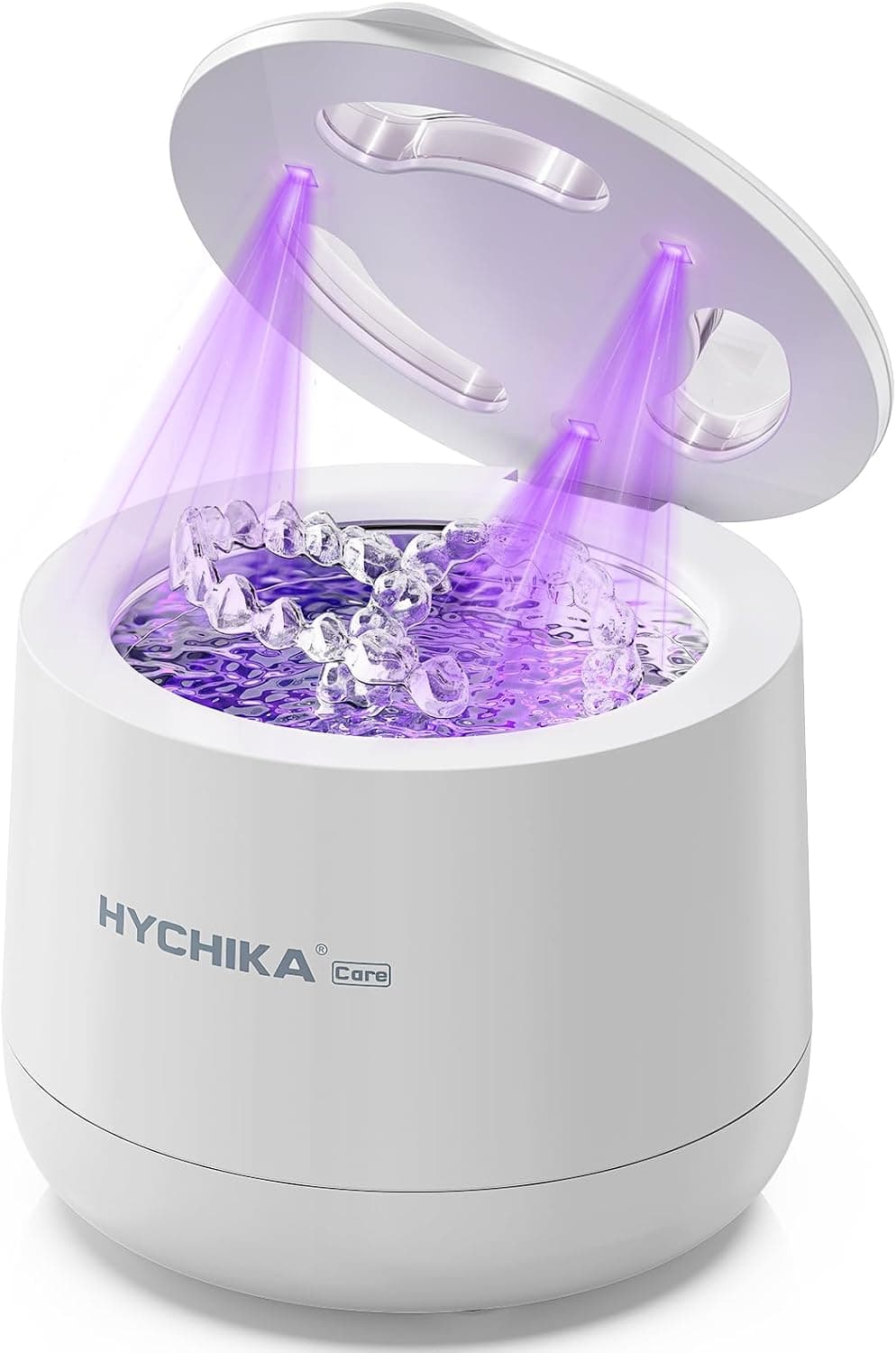 Limpiador Ultrasonidos Dental con UV para Esterilización,Alta Frecuencia de 45 kHz Ultrasonic Cleaner,4 Modos para Brackets, Retenedores, Protectores Nocturnos, Alineadores etc.,200 ml,Blanco