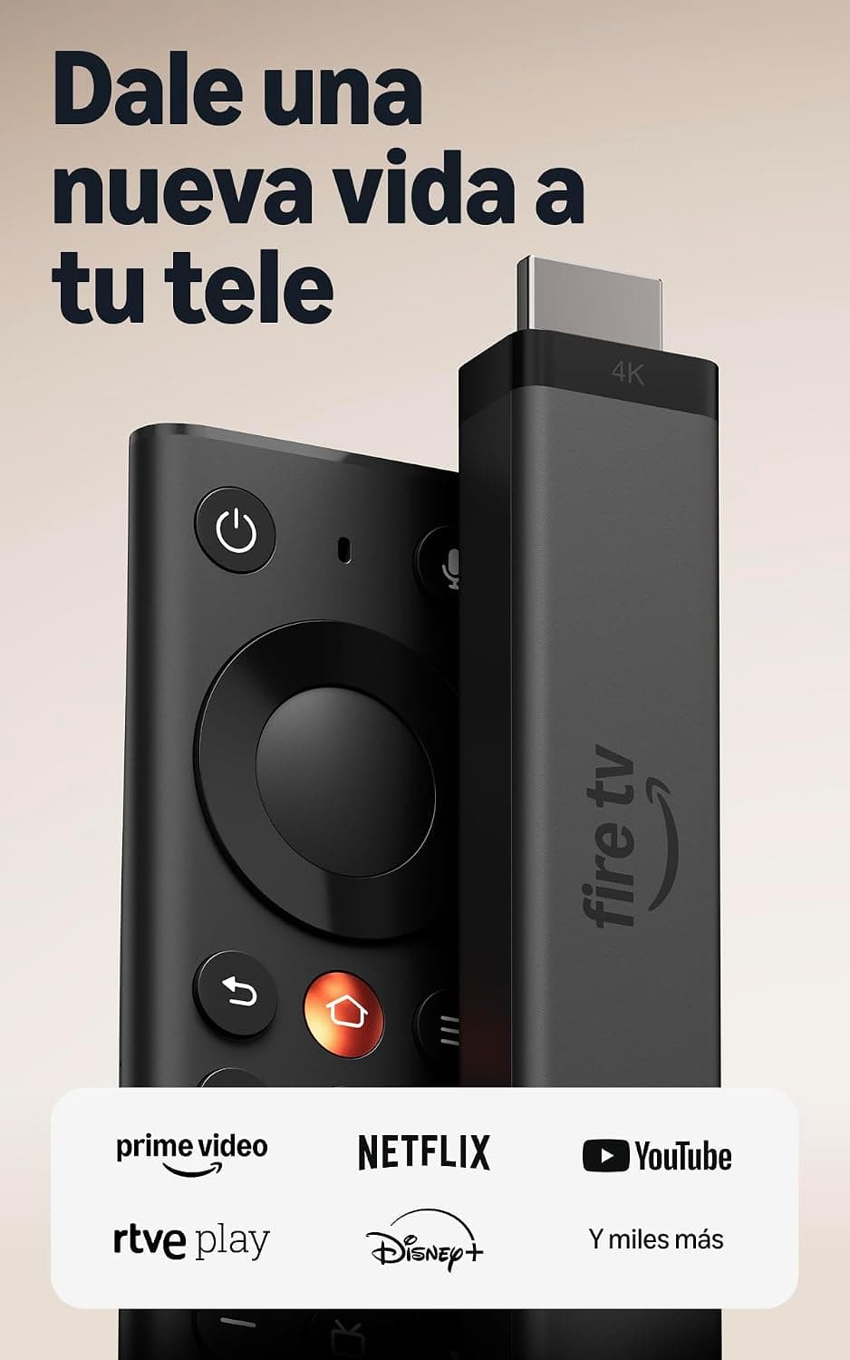Amazon Fire TV Stick 4K (última generación): streaming 4K sencillo con nuevo mando Fire TV; ten todas tus apps en un solo lugar, TV gratuita y en directo, y encuentra series más rápido con Alexa+