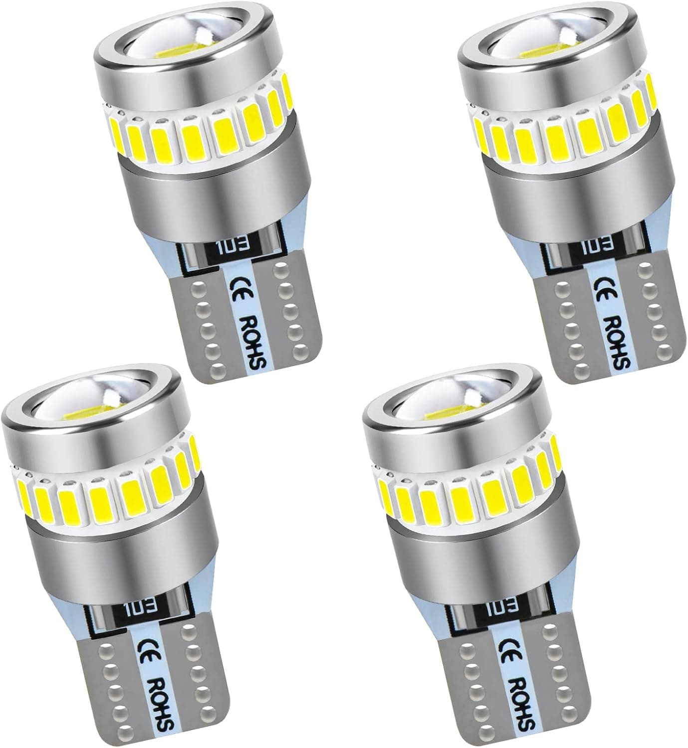 LTONXEN T10 W5W LED Bombillas, 6000K Blanca Luz, 12V 500Lm Coche Lampara