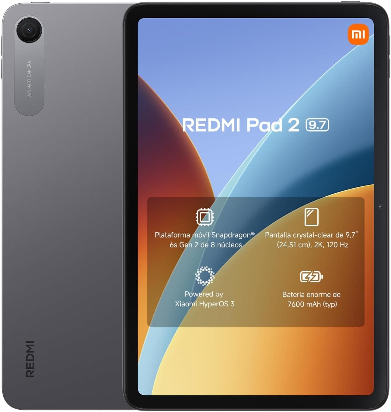 XIAOMI REDMI Pad 2 Tablet de 9,7” 4+64 GB Gris Grafito batería de 7600 mAh