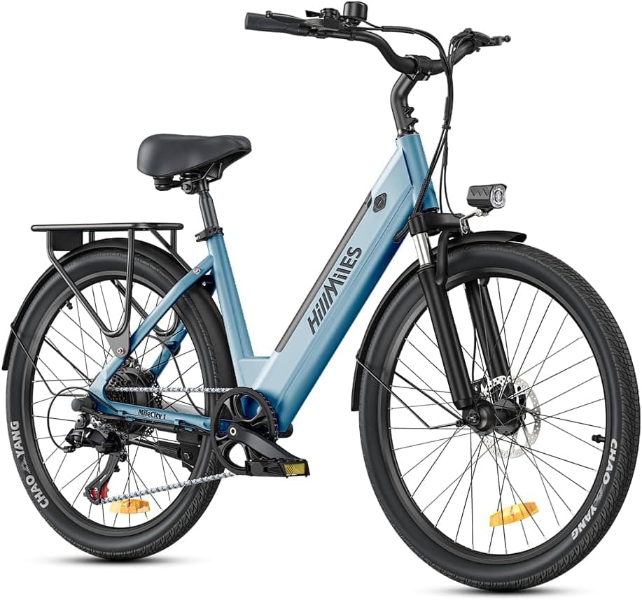 HillMiles Milecity1 26" Bicicleta Eléctrica para Adultos, Bici Electrica De 7 Velocidades con Batería Extraíble De 36V 13Ah, 25 Km/H Y Alcance De 80-100Km E Bike para Viajeros Urbanos