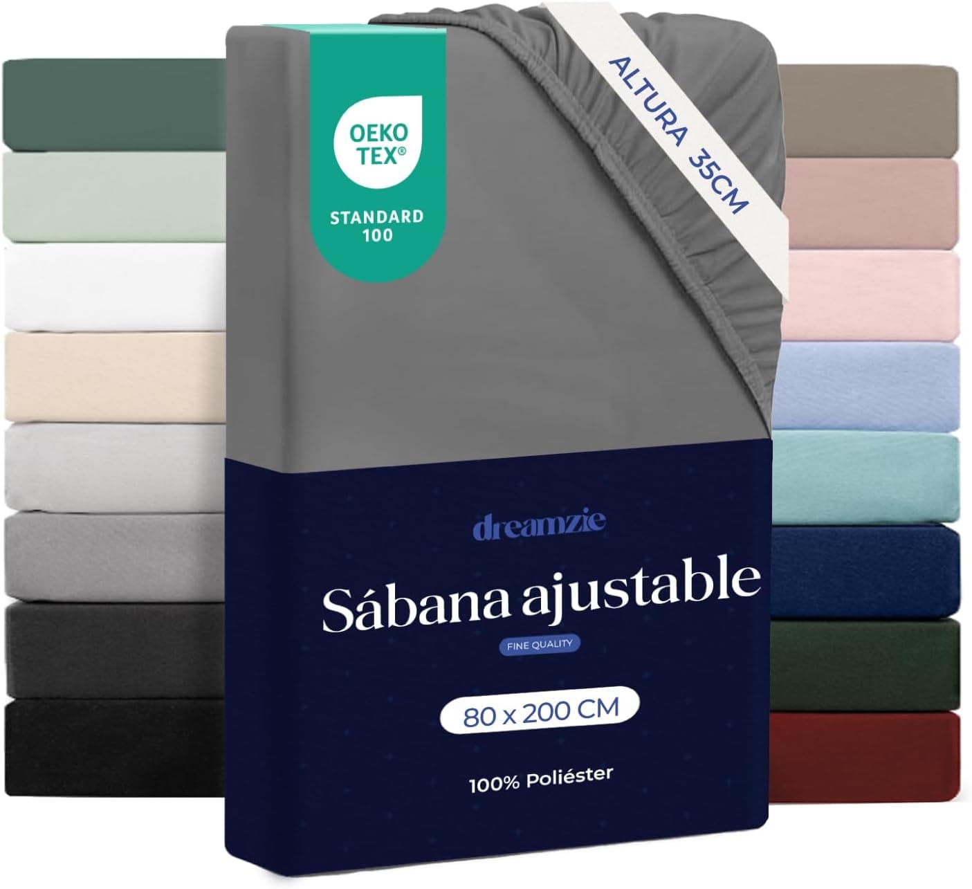 Dreamzie - Sábana Bajera 80x200cm Ajustable - 100% Microfibra - Suave