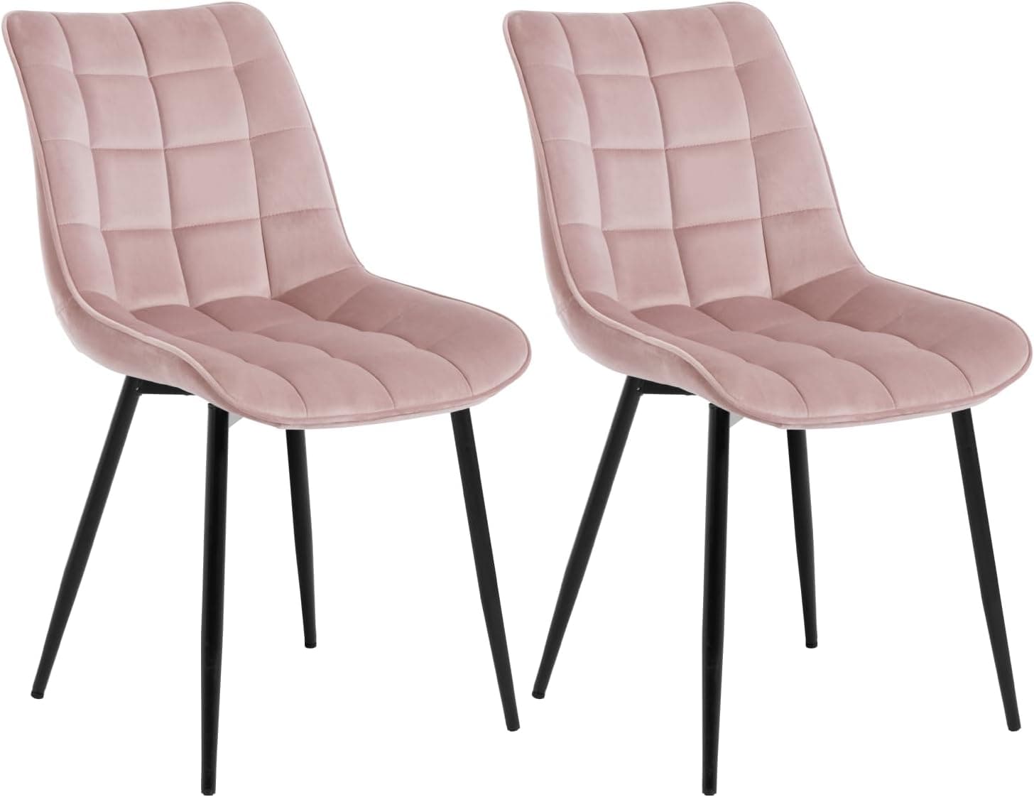 WOLTU Juego de 2 Sillas Comedor,Terciopelo,Rosa