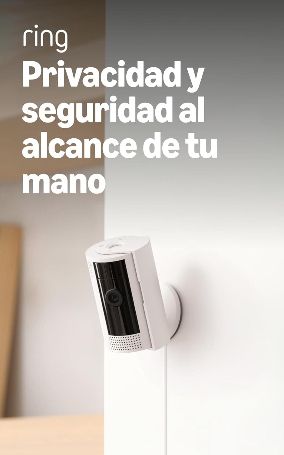 Ring Cámara interior (Indoor Camera 2.ª gen.) | Cámara de vigilancia wifi con enchufe para mascotas | Vídeo 1080p HD, comunicación bidireccional, cubierta de privacidad | 30 días gratis de Ring Home