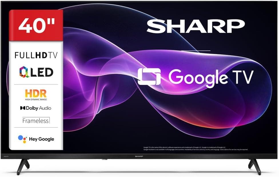 Sharp TV de 40", QLED Full HD, Google TV, Modelo 40HF3365E