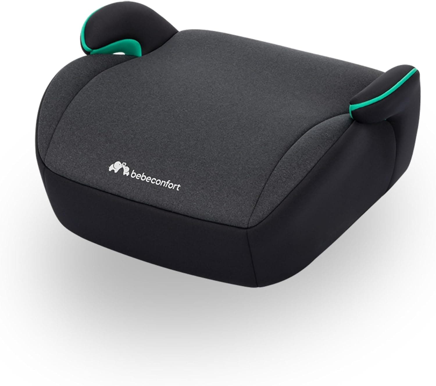 Bebeconfort Manga i-Safe, Asiento Elevador Coche, 6-12 Años, 128-150 cm; Silla Coche, Compacto y Ligero (<1 kg), Fácil Instalación con Cinturón, Acolchado, Tejidos Suaves, Tinted Black