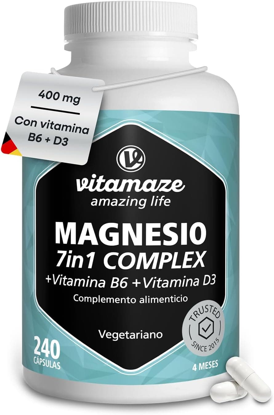 Vitamaze Magnesio Complex 7 Formas con B6 y D3, 240 cápsulas (4 Meses)