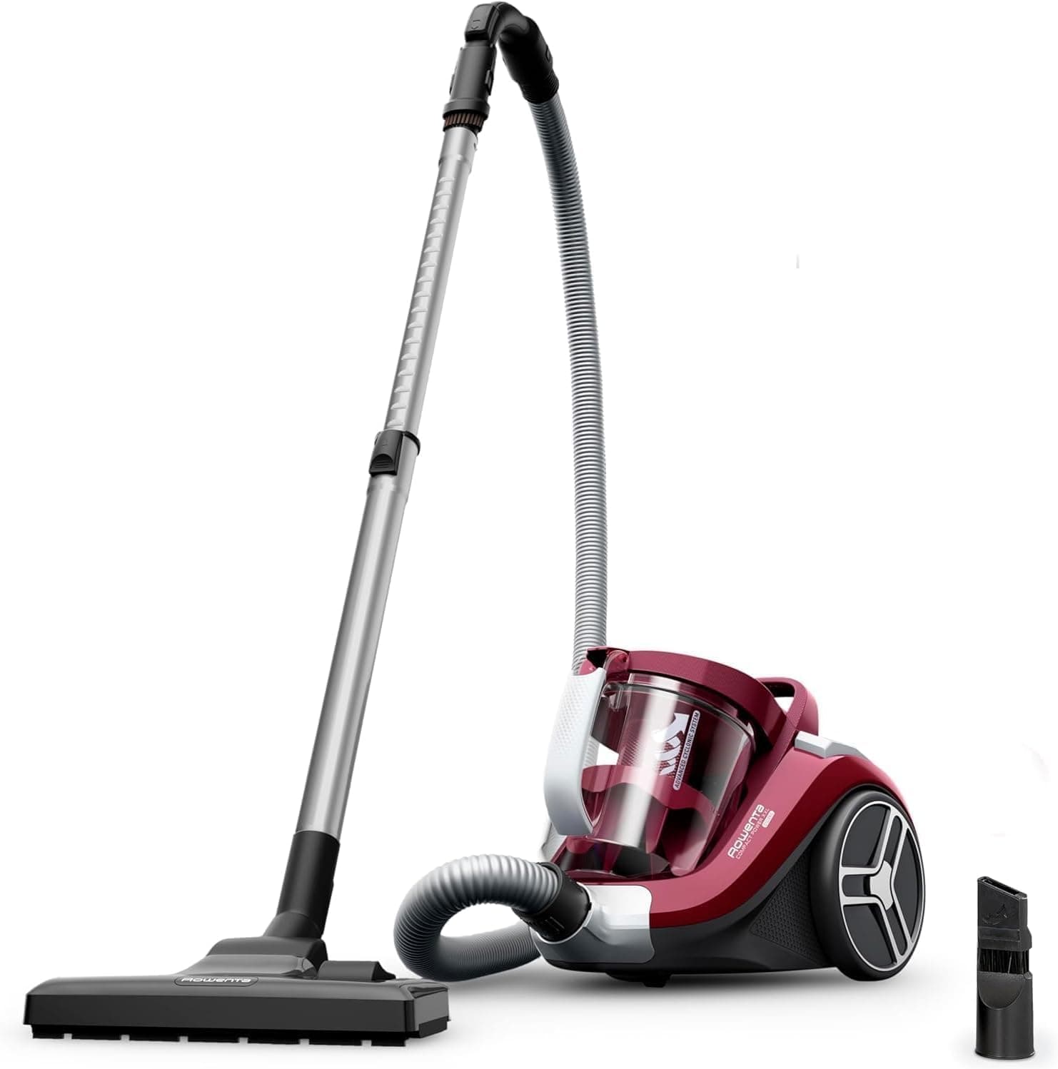 Rowenta Compact Power XXL - Aspiradora sin bolsa, motor bajo consumo, 900 W, filtración ciclónica avanzada de 3 niveles, depósito de suciedad extragrande de 2,5 L, compacta, kit clásico, RO4B23