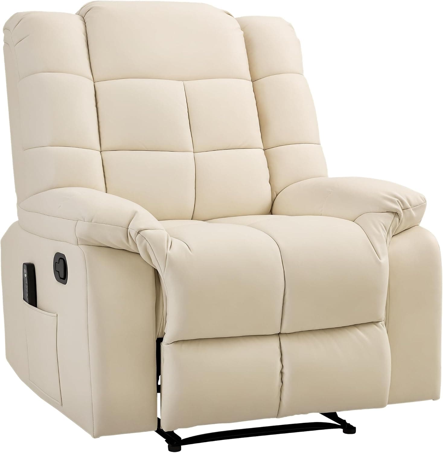 HOMCOM Sillón de Masaje, Sillón Relax Reclinable, 8 Puntos de Masaje Crema