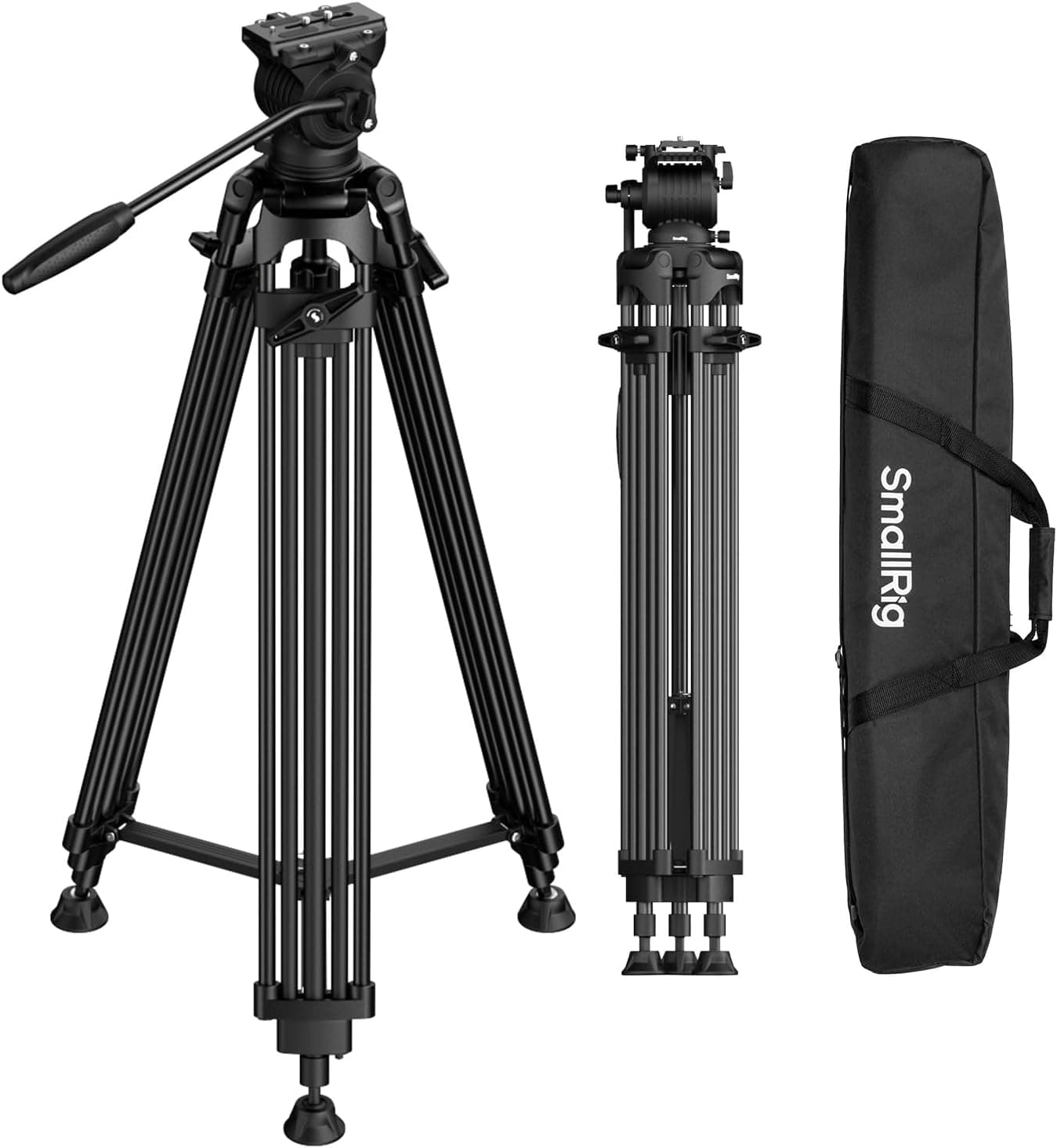 SMALLRIG Trípode FreeSpeed 75" con Cabeza Fluida 360° para Placa Manfrotto, Extensión Rápida, Carga 17.64 LB, para Cámaras DSLR/Mirrorless - 5442