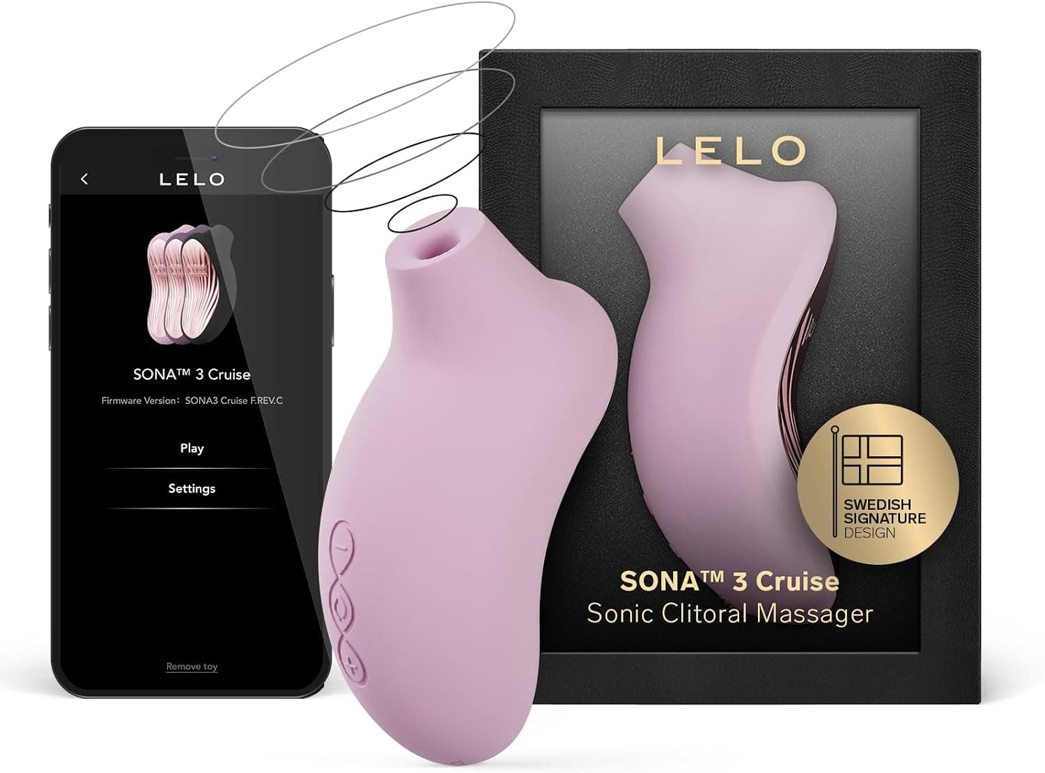 LELO SONA 3 Cruise, Masajeador Sónico Femenino con Aplicación por Bluetooth, Succionador de Clítoris Femenino, Juguetes Eroticos, 12 Modos con Más Potencia y Tecnología de Ondas Sónicas (Soft Pink)