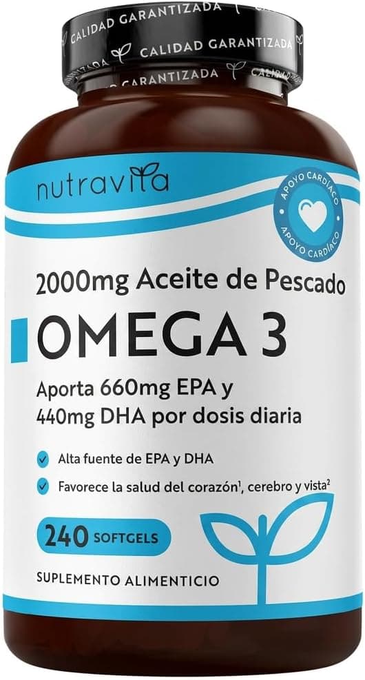 Nutravita Omega 3 2000mg - con 660mg EPA y 440mg DHA - 240 Cápsulas Blandas