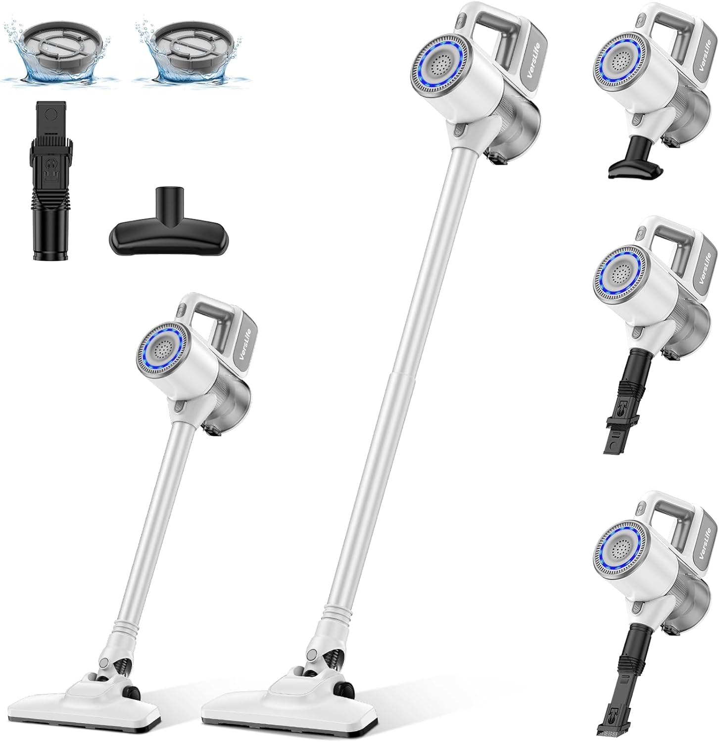 VersLife Aspiradora Sin Cable,30KPa Escoba Aspiradora Sin Cable,Sin Enredos