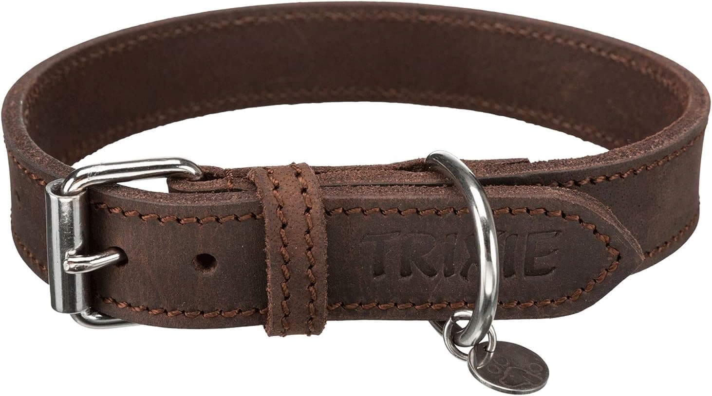 TRIXIE Collar de cuero engrasado para Perros