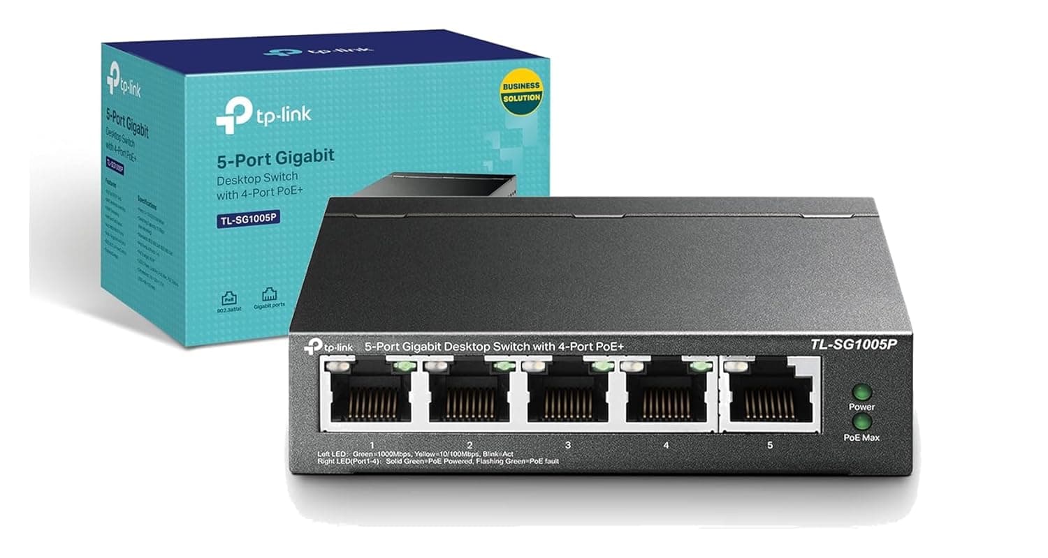 TP-Link TL-SG1005P - Switch Gigabit de 5 Puertos (4 PoE+), Plug & Play, QoS