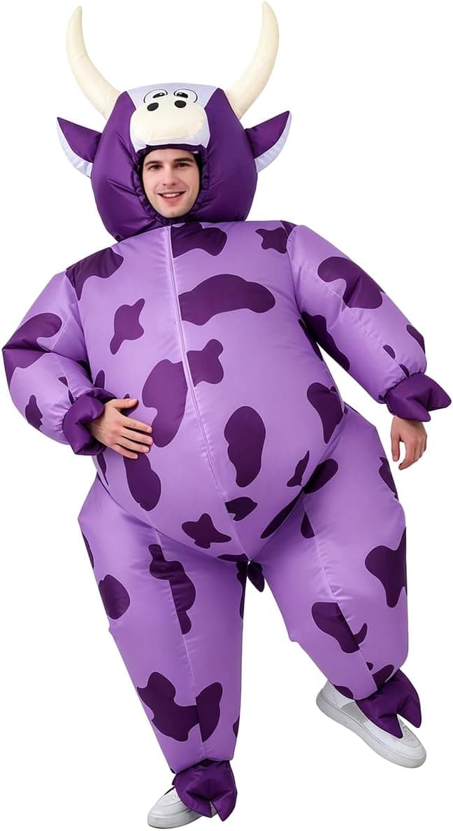 JASHKE Disfraz Vaca Adulto Disfraz Vaca Inflable Traje Vaca Inchable Adultos Disfraz Vacas de Halloween Adulto