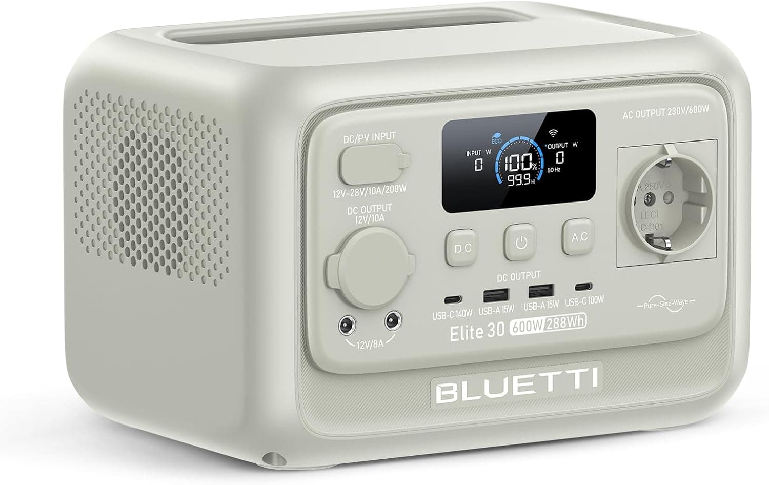 BLUETTI Elite 30 V2 Estación de Energía Portátil 288Wh, Generador Solar