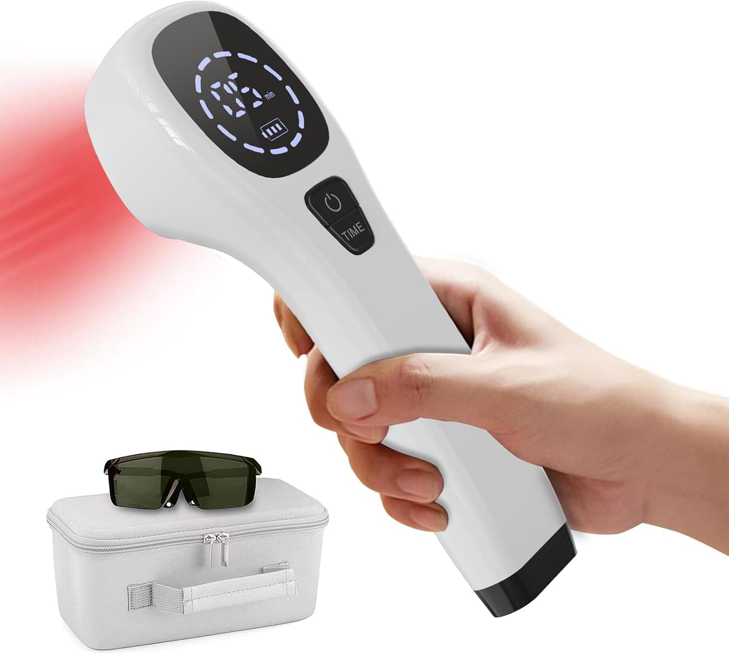 iKeener Dispositivo Terapia Luz Roja,FDA Aprobado Terapia Láser de Mano Alivio Del Dolor Equipo,Luz Infrarroja Bajo Nivel para Cara,Cuerpo,Músculo,Pie,Hombro,Rodilla,Espalda (2x808nm,12x650nm)(Blanco)