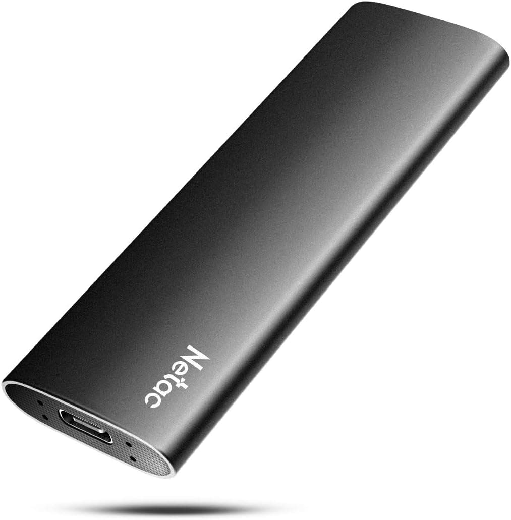 Netac 2TB Portátil SSD Disco Duro Externo USB 3.2 Portátil de Estado Sólido Gen 2 Tipo-C Negro