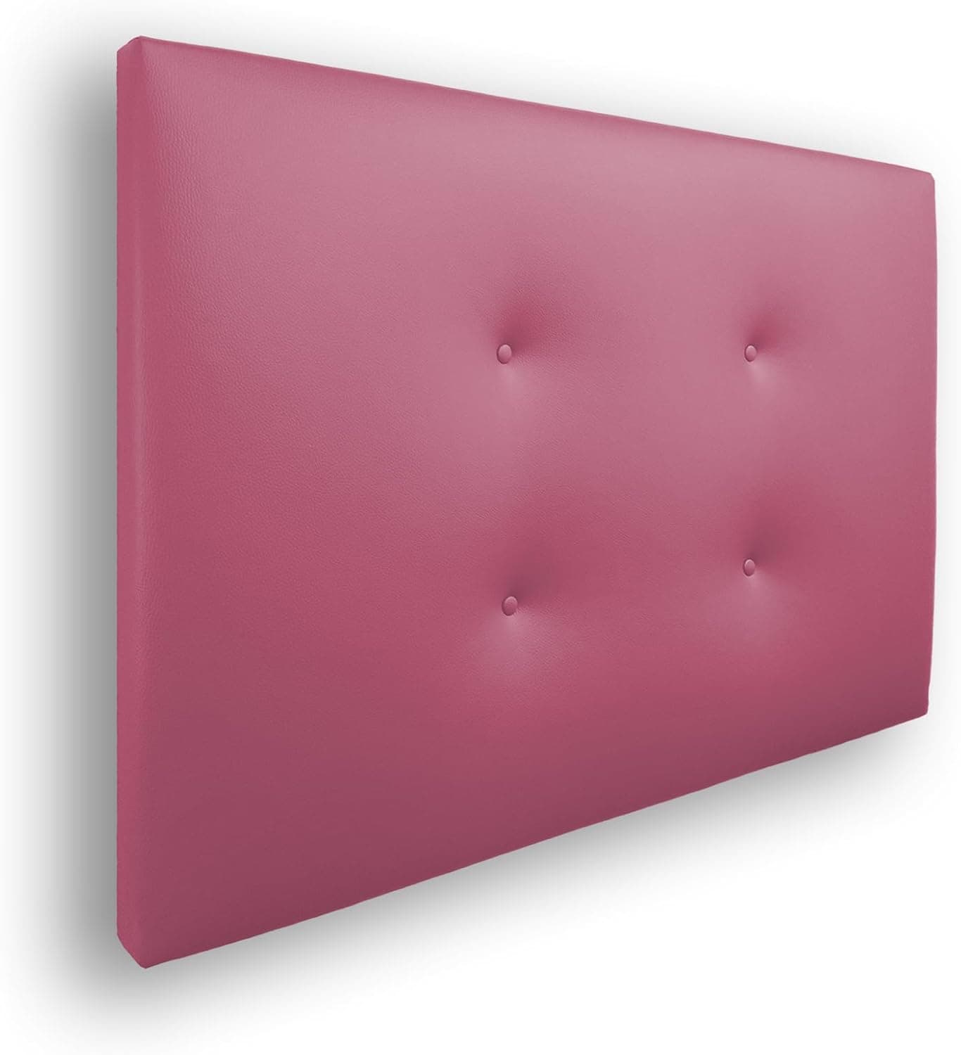 Silcar Home - Cabecero de Cama Carlo 105 Fucsia - Estructura de Madera, Tapizado en Polipiel, Diseño Moderno con Dos hileras Botones, Fácil Instalación – Polipiel Fucsia, 105 cm