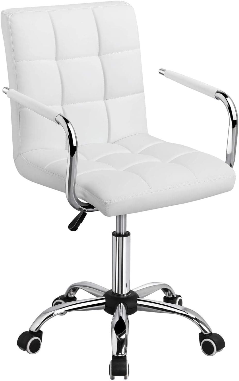 Yaheetech Silla Escritorio Oficina Altura Ajustable Silla Giratoria Blanca