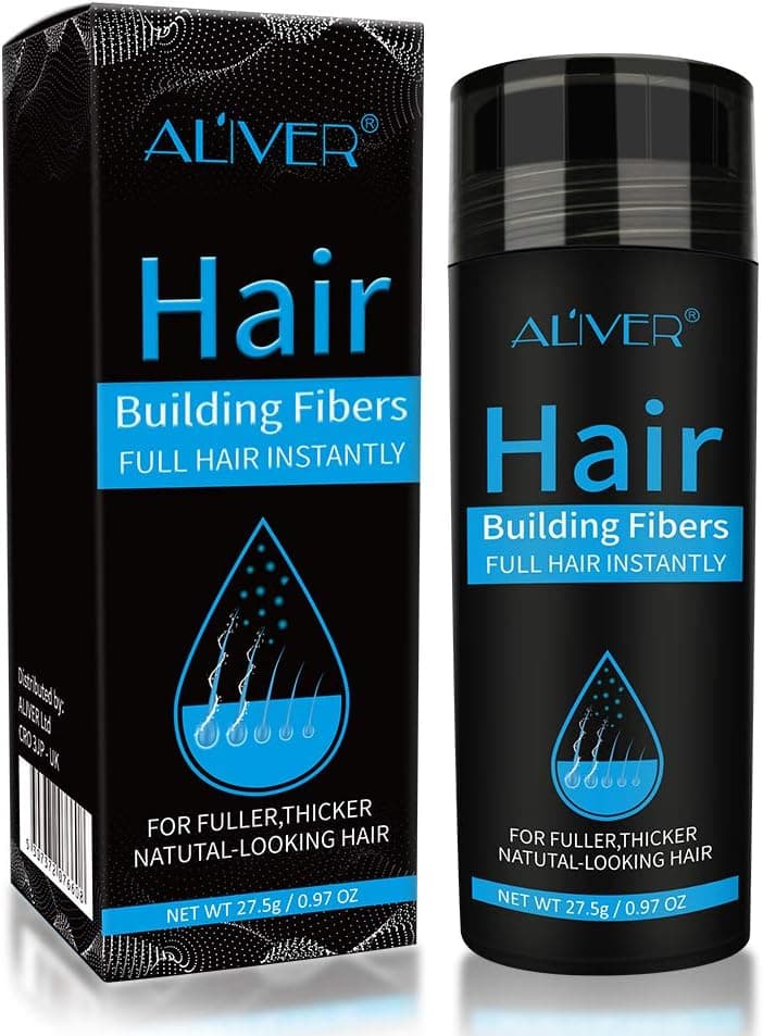 Al'iver Fibras capilares unisex para pérdida de cabello. Spray en polvo. Marrón oscuro. 27,5 g