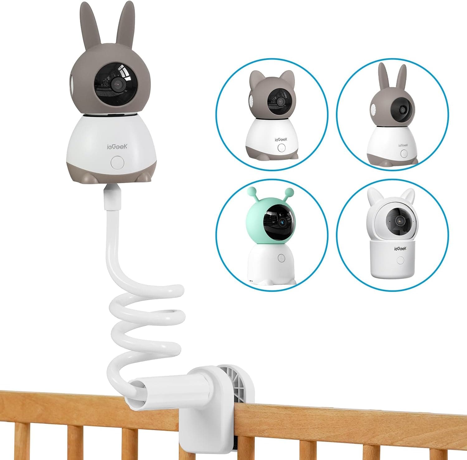 ieGeek Soporte Camara Vigilancia Bebe, Soporte Vigilabebes Universal para Cunas Bebe con Tornillo 1/4", Compatible Camara Baby 1T, Baby 4, y Otros Mayoría de Monitor Bebes