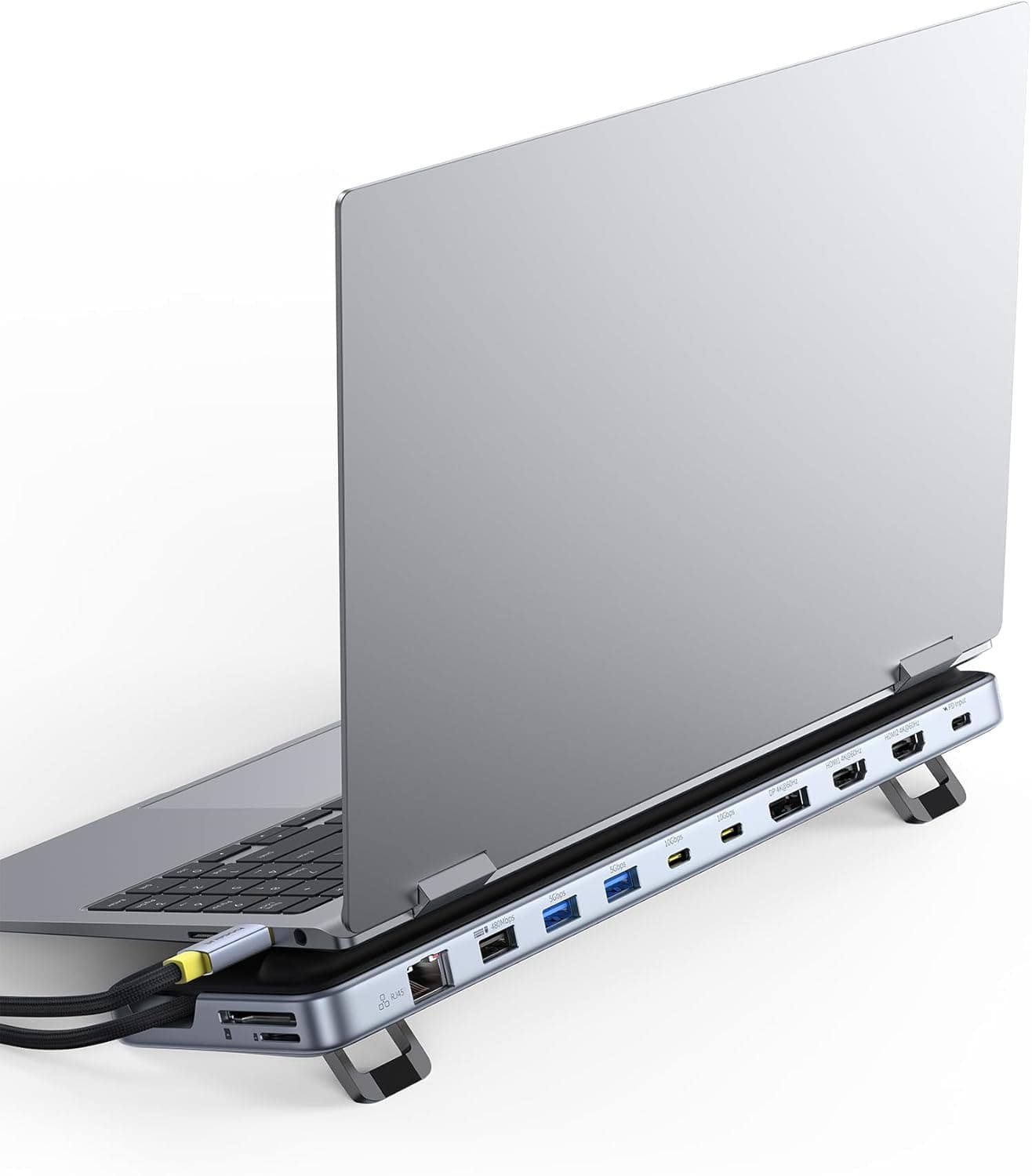Baseus Docking Station para Portátil, 12 en 1 HUB, Triple Pantalla 4K, HDMI/DP, USB A/C 10Gbps, PD 100W, Ethernet, TF/SD, Estación de Acoplamiento con Soporte para Windows/DELL/HP/Lenovo/Mac
