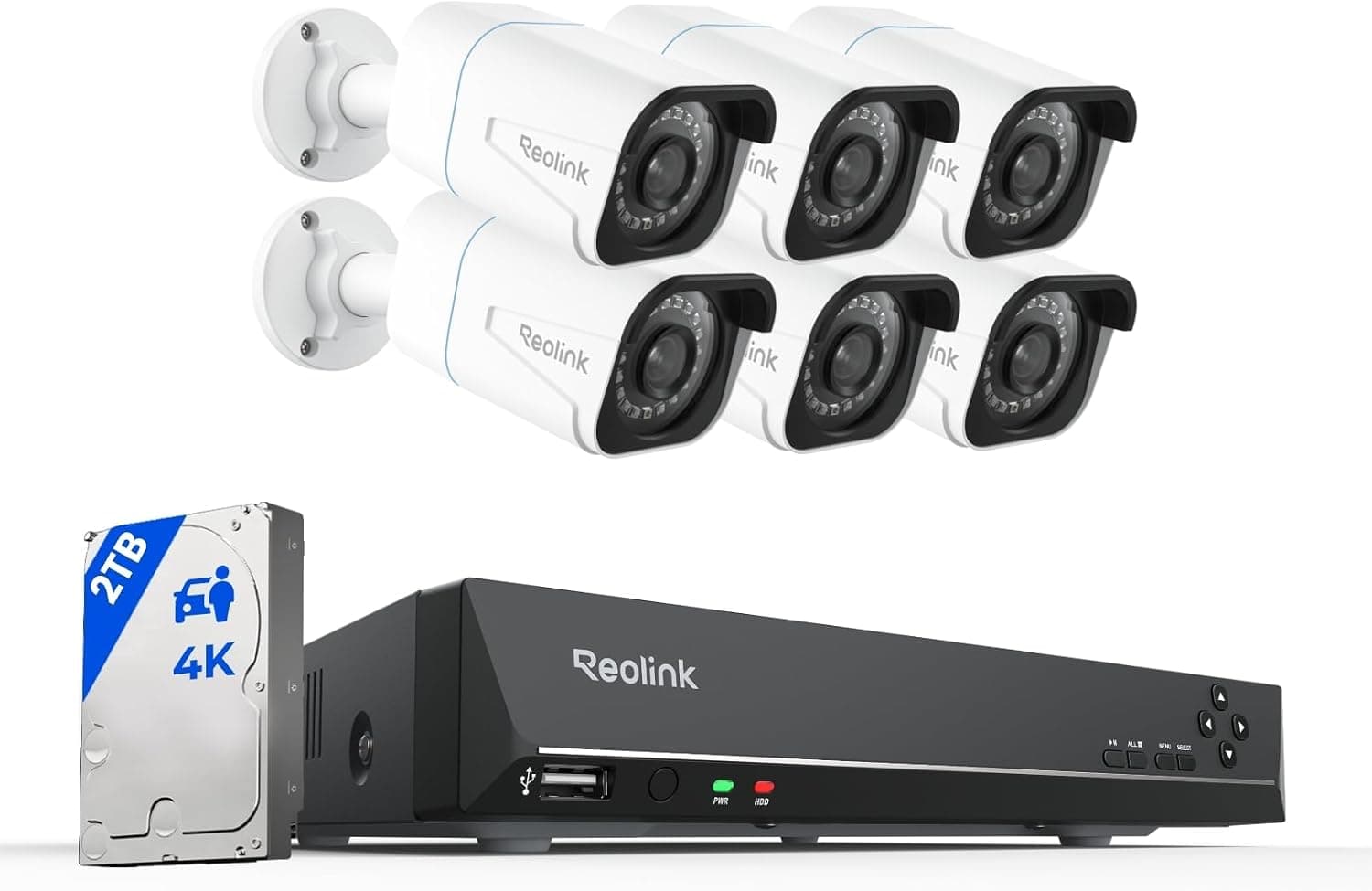 Reolink 4K Kit de Videovigilancia PoE para Exterior, RLK8-800B6