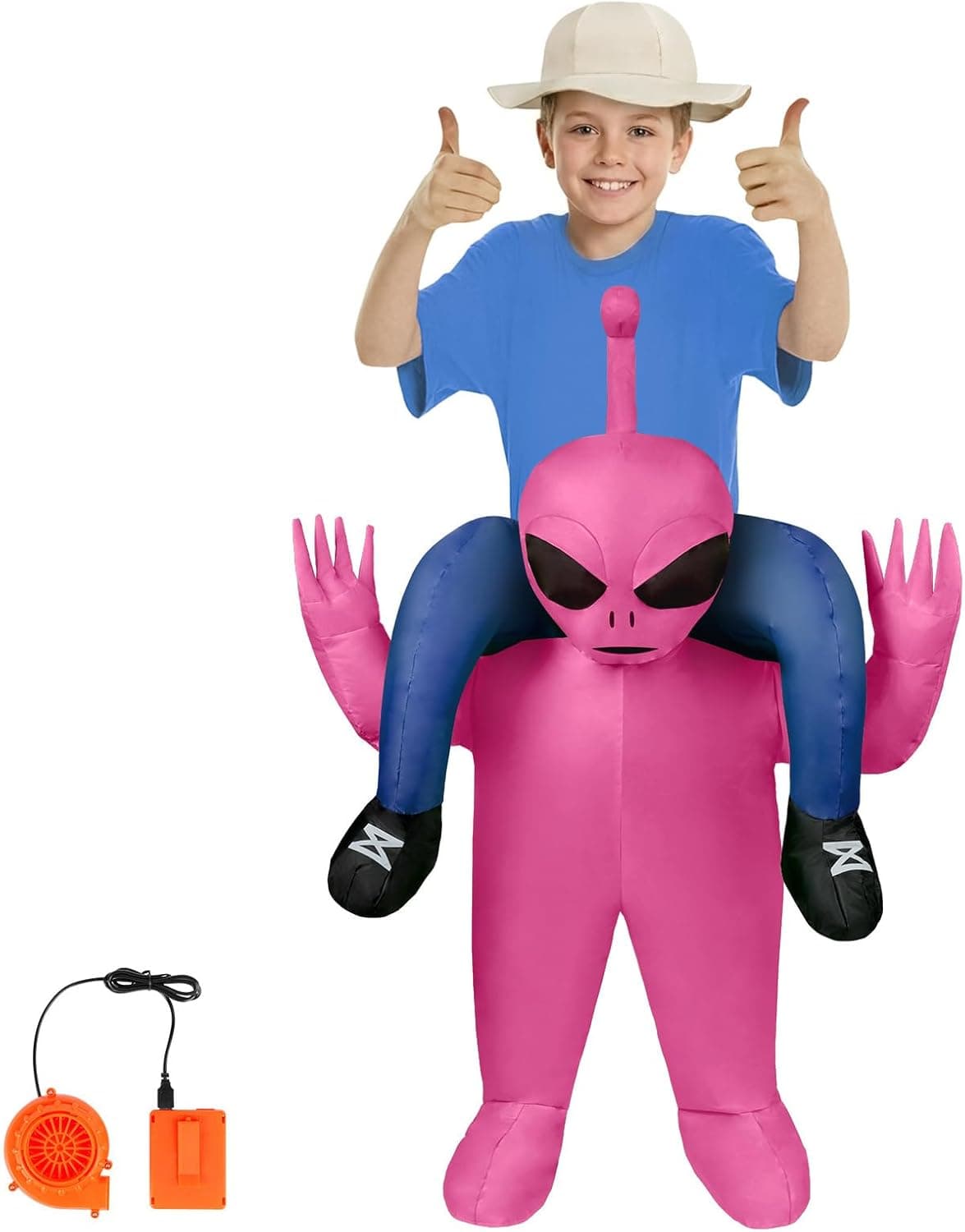 Disfraz Inflable de alienígena, Disfraz Inflable, Disfraz Inflable para Adultos con Sistema de inflación, Carnaval, Halloween, Verde, Cosplay para Fiestas