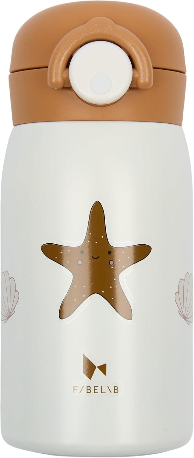 Fabelab Botella Niños 320 ml | Motivo Estrella de Mar | Acero Inox Sin BPA | Escuela Sin Fugas | Botella de Agua