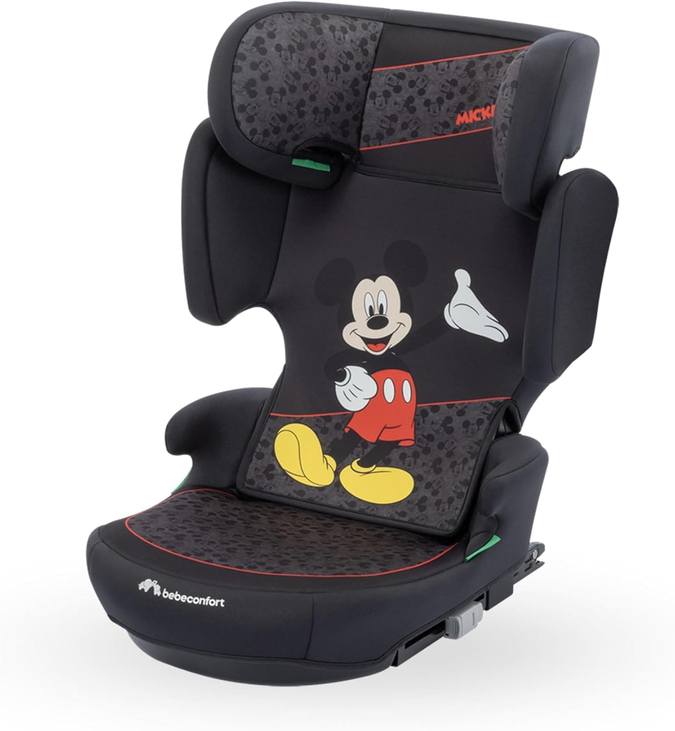 Bebeconfort Disney RoadFix i-Size, Silla de Coche Elevador Respaldo, 3,5-12 años (100-150 cm), Silla Coche Mickey Mouse, Plegable, Ligera (4,4 kg), 14 Posiciones Reposacabezas, Authentic Mickey