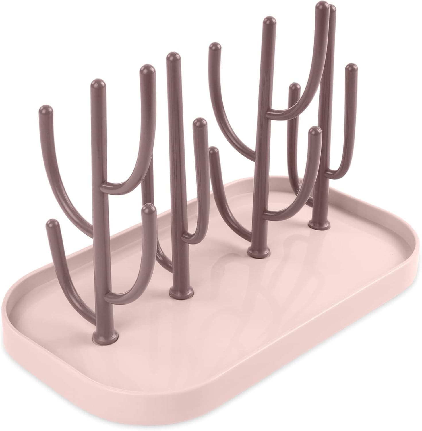 Vicloon Estante de Secado de Botellas,Escurridor de Biberones,Soporte para Secar Biberones,Fácil Montaje y Desmontaje para bebés y niños(Rosa)