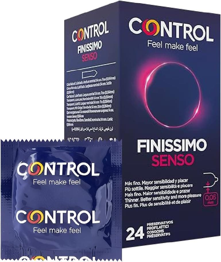 Control Finissimo Senso Preservativos Ultrafinos 0,06 mm de Látex Natural - 24 Preservativos