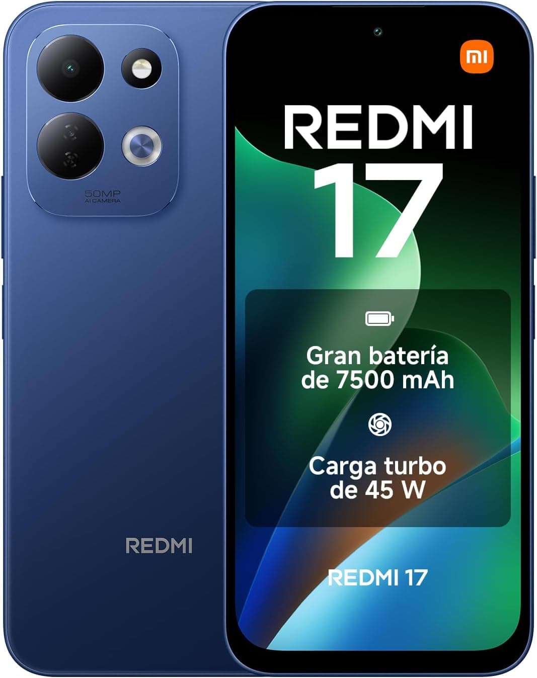 REDMI 17, 4+128GB, Azul Profundo, 7500mAh, Carga 45 W