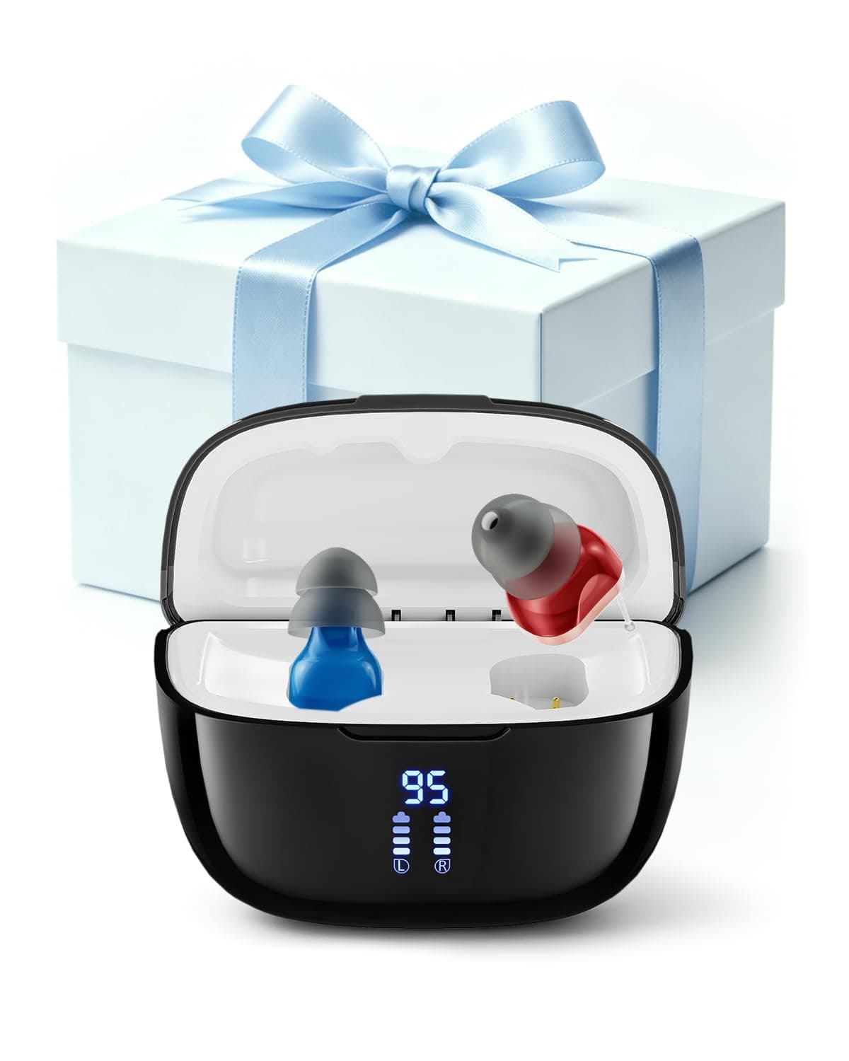 Dispositivo de sonido intrauditivo para adultos: Diseño discreto, estuche de carga con LED y 18 horas de autonomía