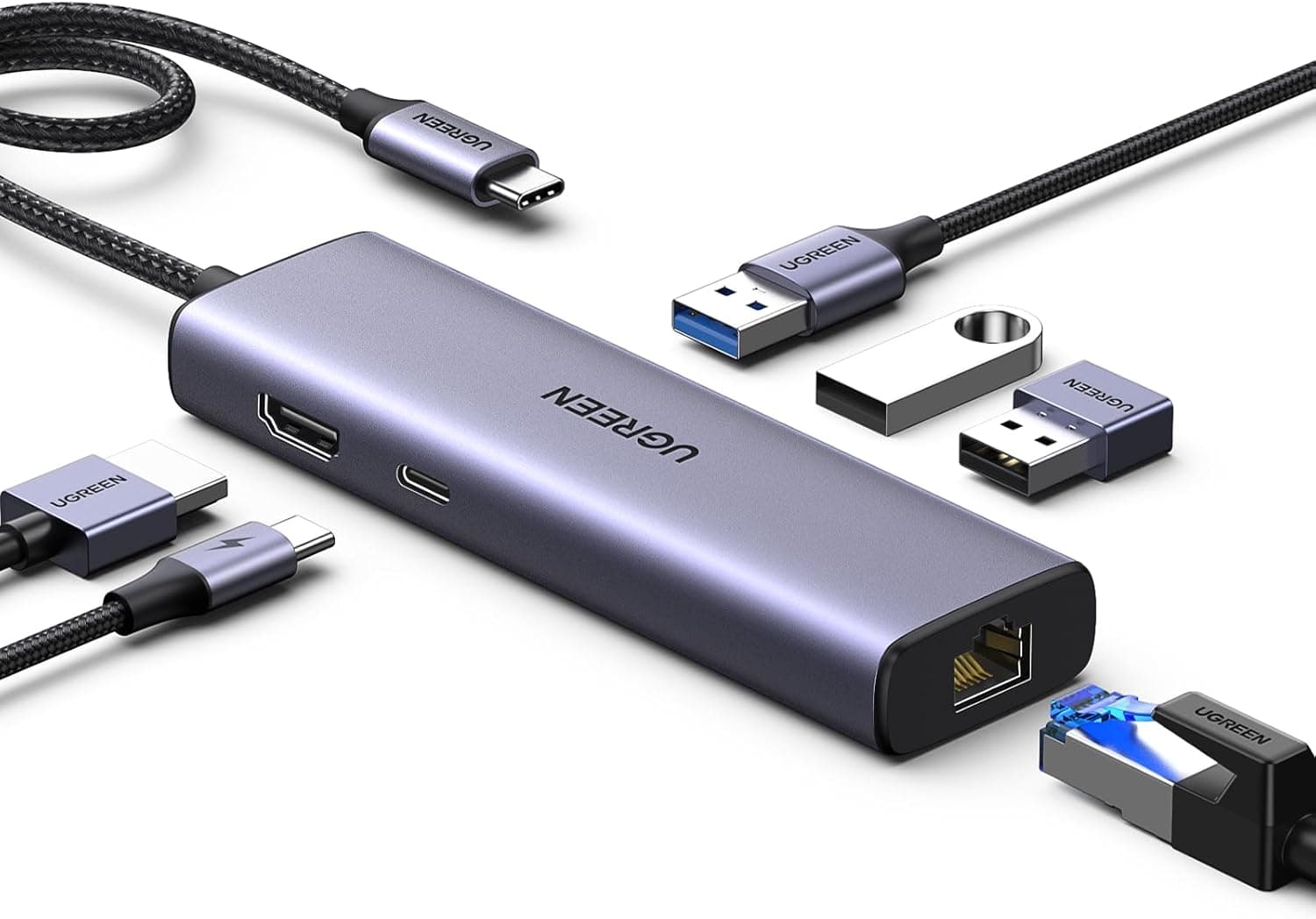 UGREEN Revodok 1061 Hub USB C 6 en 1 Adaptador Ethernet Gigabit