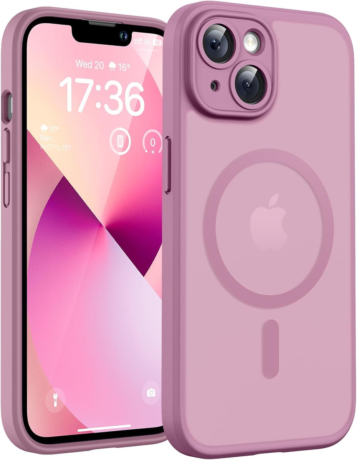 TOCOL Funda para iPhone 13 (6,1"), Compatible con MagSafe, Rosa Palo