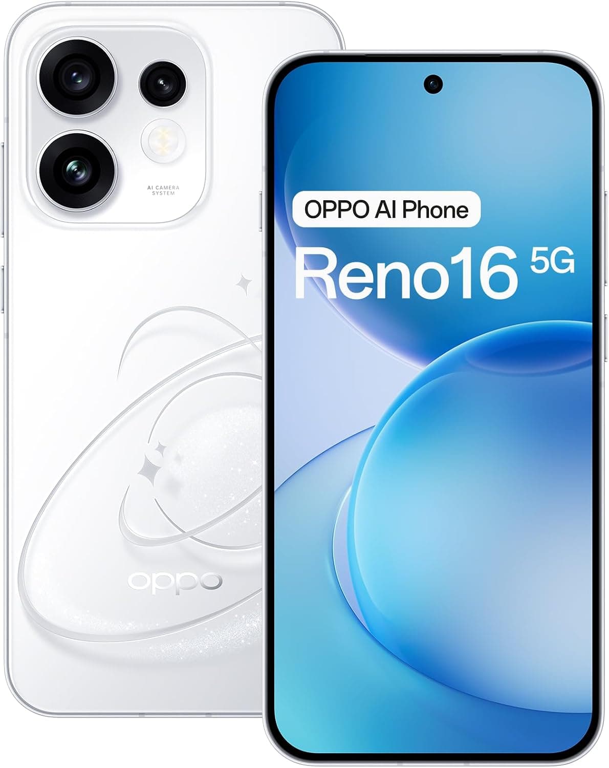 OPPO Reno16 5G Teléfono 8+256GB 6000mAh 120Hz 50MP, Pop White