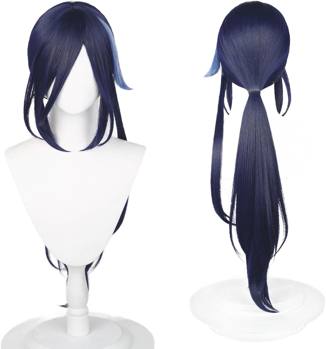 Peluca de cosplay de anime, peluca de impacto Genshin, con dos gorras de peluca, para Halloween, fiesta, etc. (Clorinde Cosplay)
