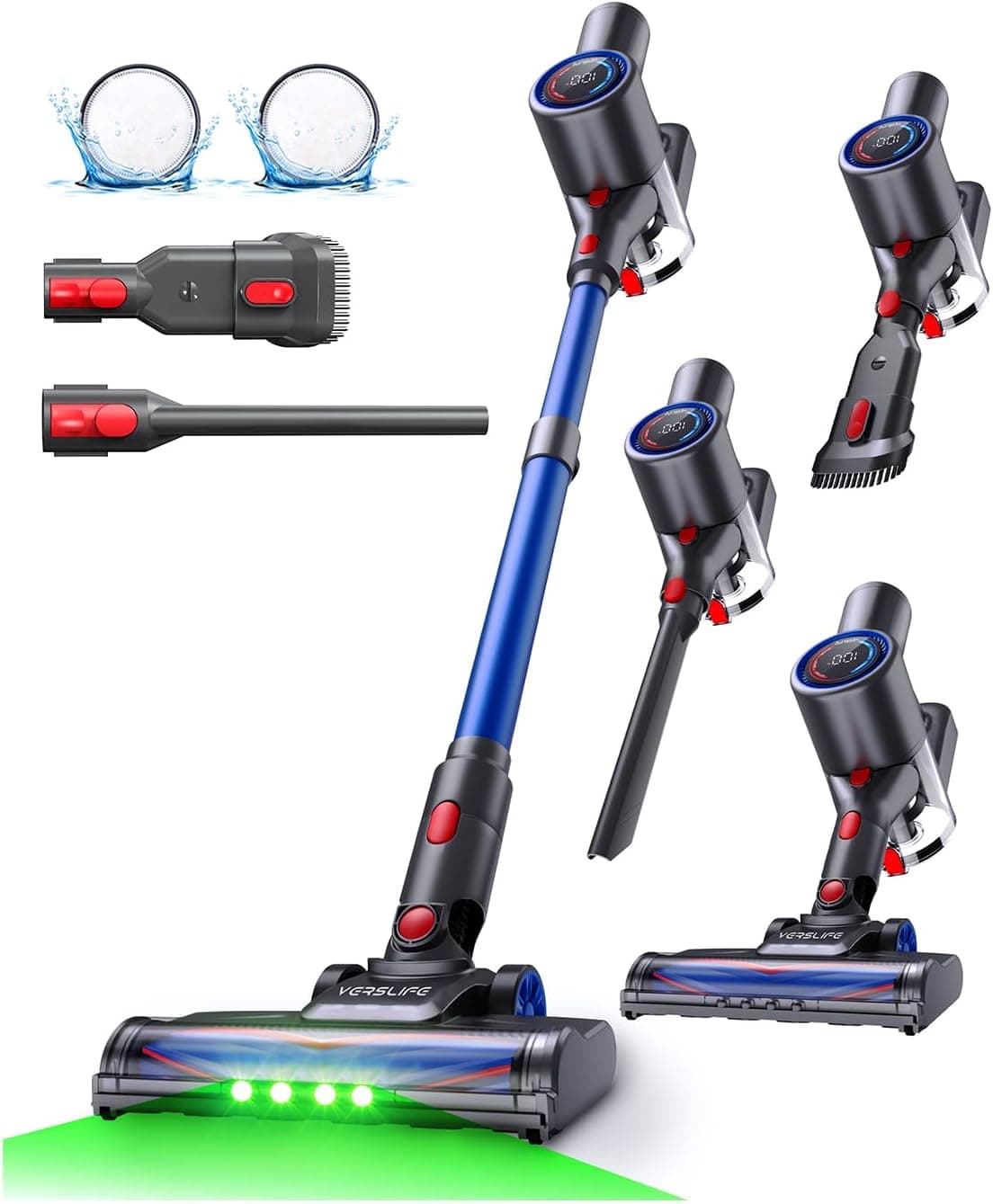 VersLife Aspiradora sin Cable 40KPA/500W/45MIN,Escoba Aspiradora