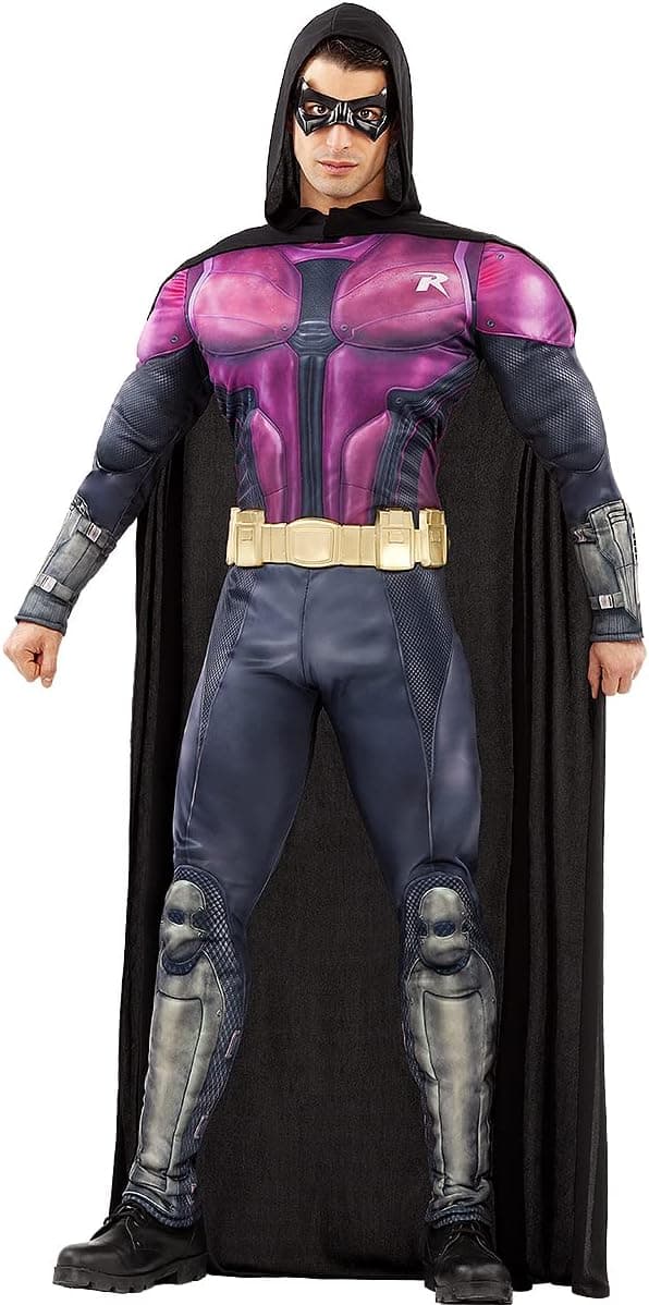 Funidelia | Disfraz de Robin - Arkham Knight para hombre - Chico Maravilla, Superhéroes, DC Comics - Disfraz para adultos y divertidos accesorios para Fiestas, Carnaval y Halloween - Talla M - Negro