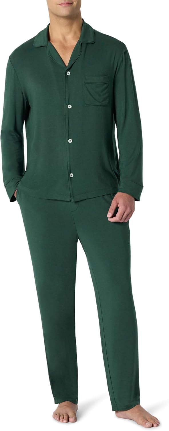 Amazon Essentials x Sofia Grainge Conjunto de Pijama de Modal y Corte Holgado con Solapa con Botones Hombre