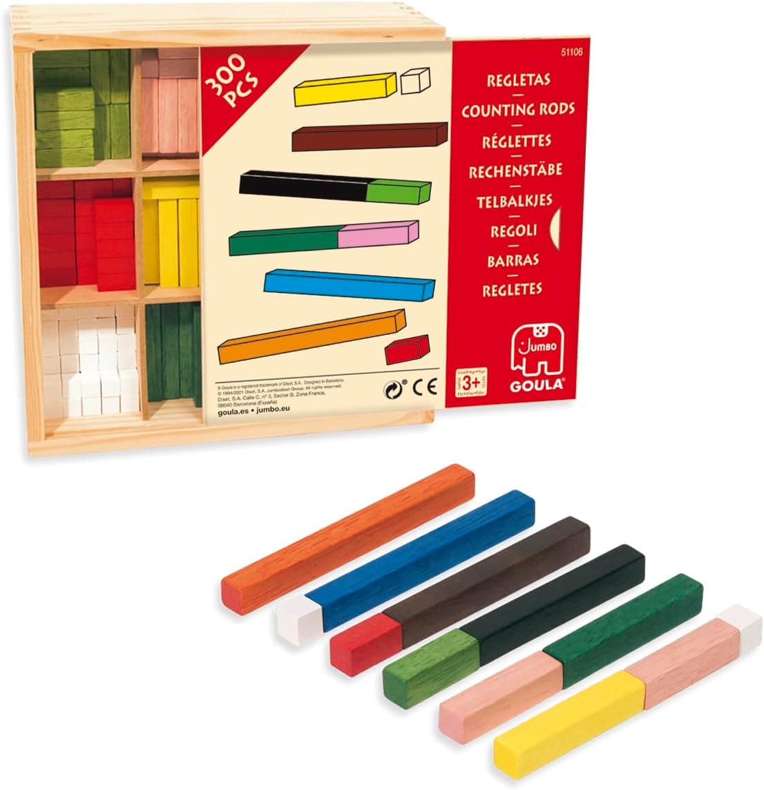Goula Regletas 10x10, Juego Educativo Preescolar matemático - 3 Años +