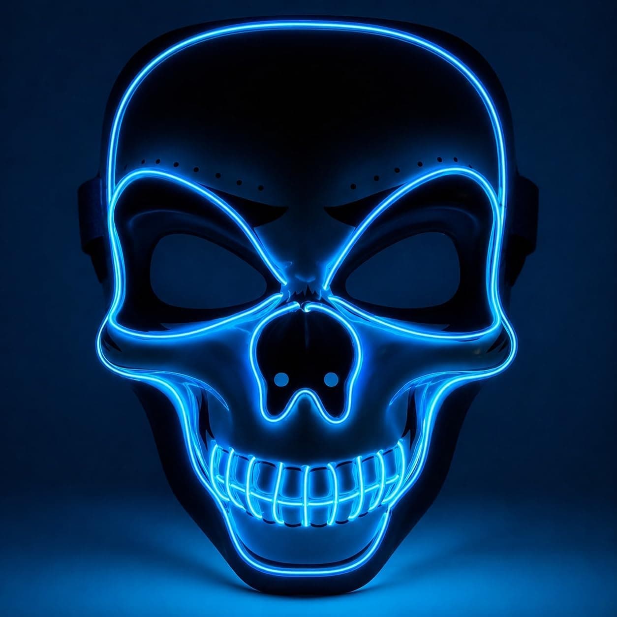 TK Gruppe Timo Klingler Máscara LED de Halloween estilo Purge, iluminación regulable y rostro luminoso – Disfraz para hombres y mujeres para Halloween y carnaval (selección de colores)