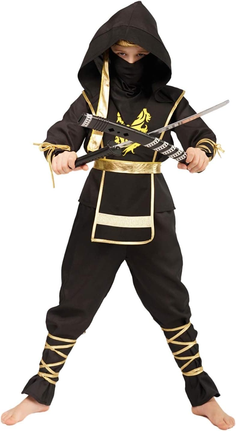 Disfraz de guerrero samurai negro de Ninja Power para niños