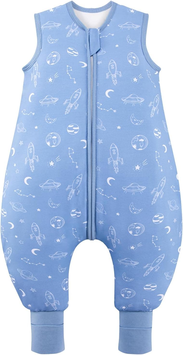 Saco de Dormir para bebé con pies, rayón súper Suave Hecho de bambú, Saco de Dormir de Fibra de bambú para niños, 2,5 TOG, Manta de Dormir para otoño e Invierno(Azul,70 cm (6-18 Meses))
