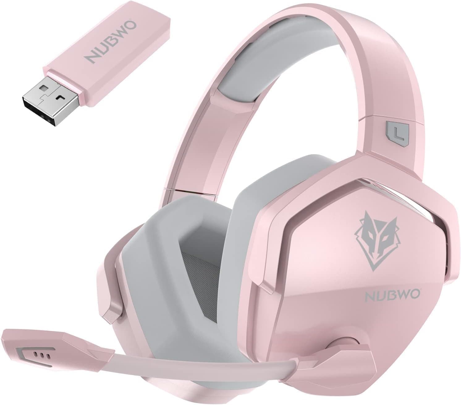 NUBWO Auriculares inalámbricos para Juegos con micrófono para PC PS5 PS4, Cero interferencia, batería de 100 Horas de reproducción Durante Todo el día, sincronización de 23 ms para Jugadores de