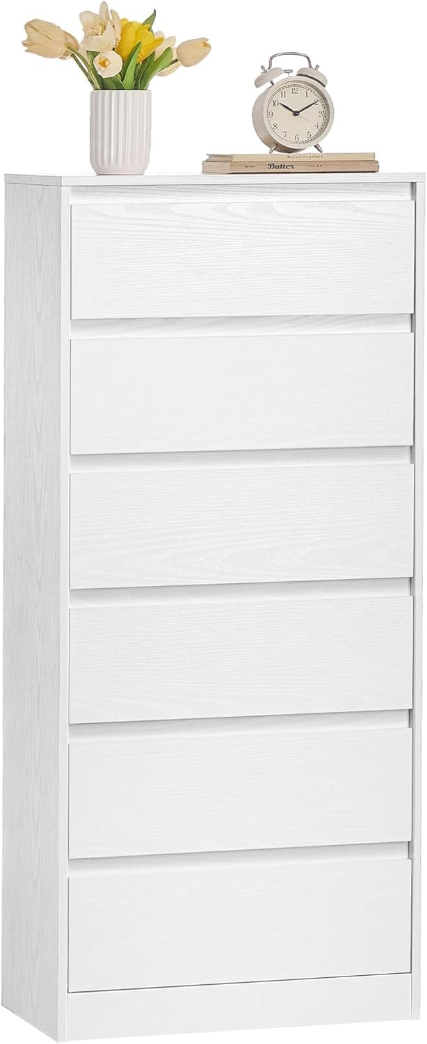 VASAGLE Cómoda de 6 Cajones para Dormitorio, 48 x 30 x 111,2 cm