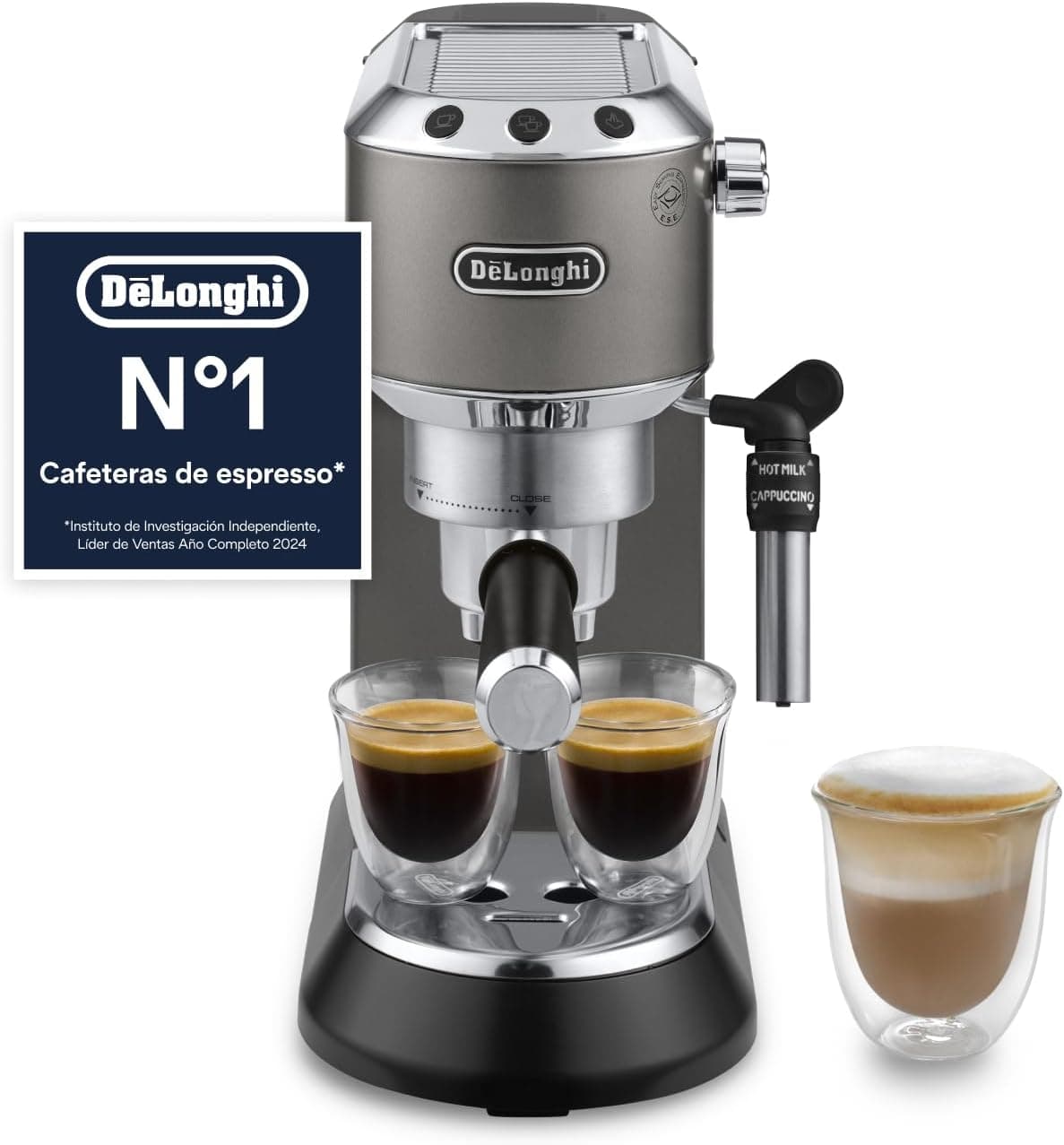 De'Longhi Dedica Style - Cafetera Espresso Manual con Espumador Manual